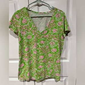 Lilly Pulitzer XL Pink and Green Top
